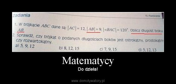 Matematycy – Do dzieła! 