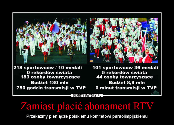 Zamiast płacić abonament RTV – Przekażmy pieniądze polskiemu komitetowi paraolimpijskiemu 