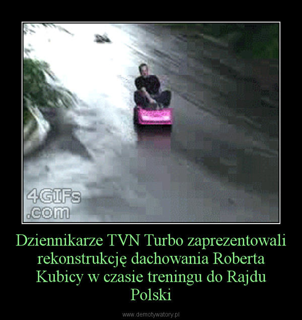 Dziennikarze TVN Turbo zaprezentowali rekonstrukcję dachowania Roberta Kubicy w czasie treningu do Rajdu Polski –  