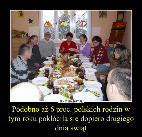 Podobno aż 6 proc. polskich rodzin w tym roku pokłóciła się dopiero drugiego dnia świąt –  