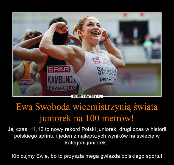 Ewa Swoboda wicemistrzynią świata juniorek na 100 metrów!