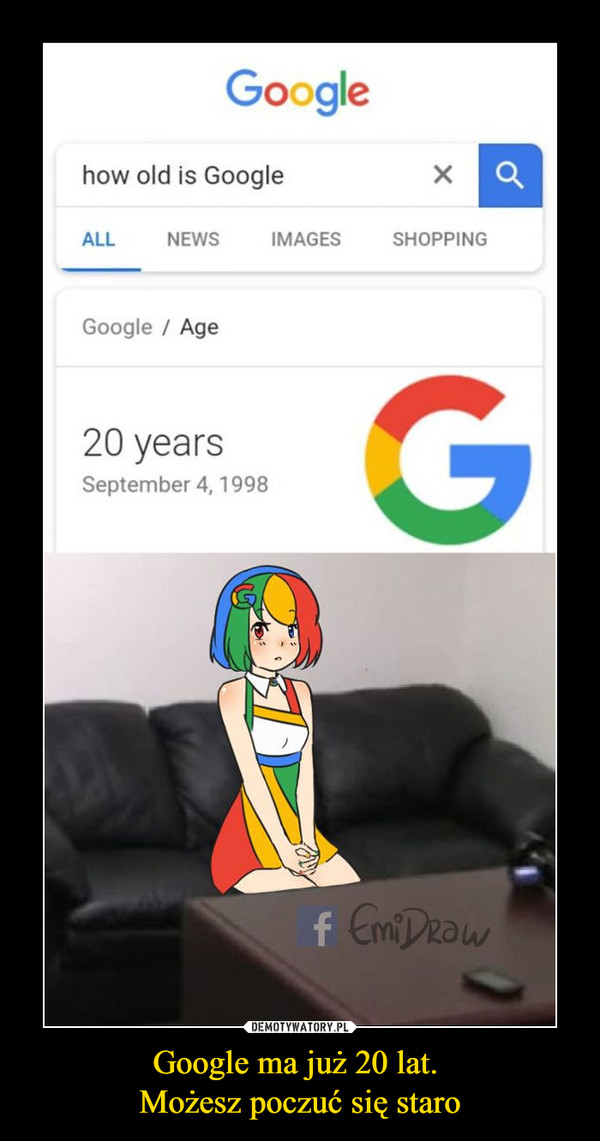 Google ma już 20 lat. 
Możesz poczuć się staro