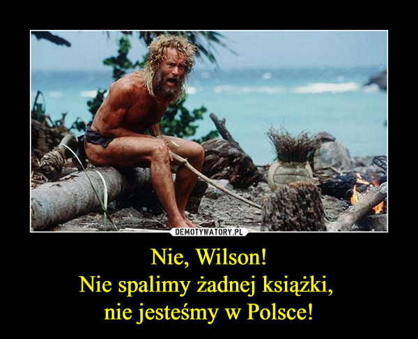 Nie, Wilson!Nie spalimy żadnej książki, nie jesteśmy w Polsce! –  