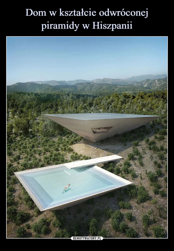 Dom w kształcie odwróconej piramidy w Hiszpanii