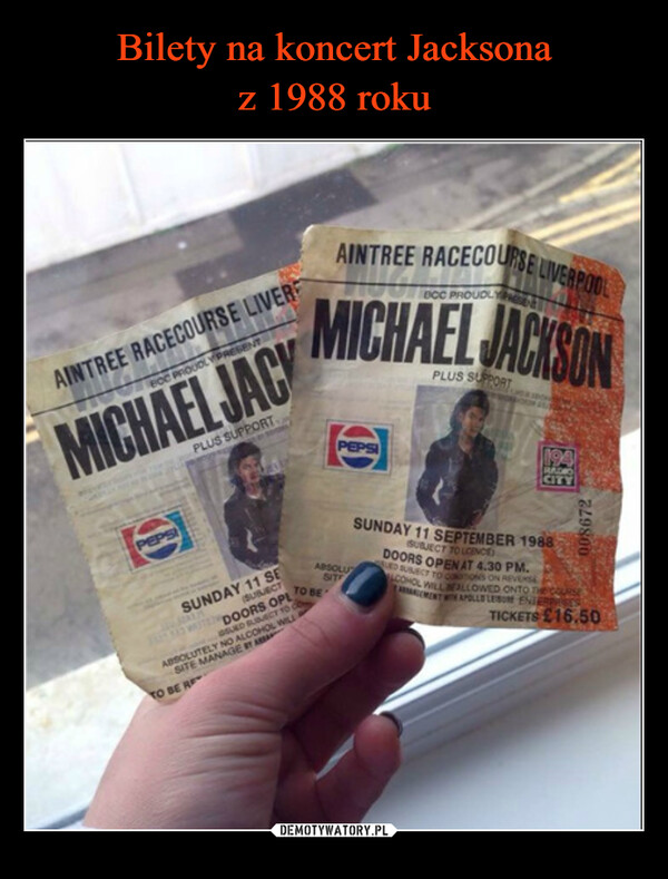 Bilety na koncert Jacksona
z 1988 roku